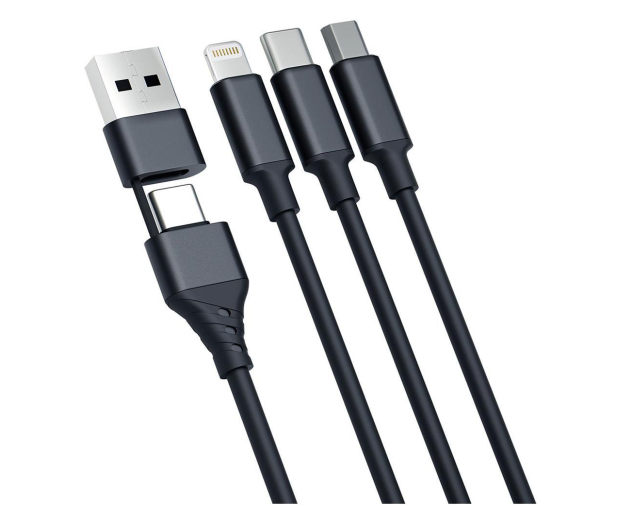 3mk Hyper Cable 3in1 A/C to C/Micro/Lightning 1.5m black - 1228073 - zdjęcie 2